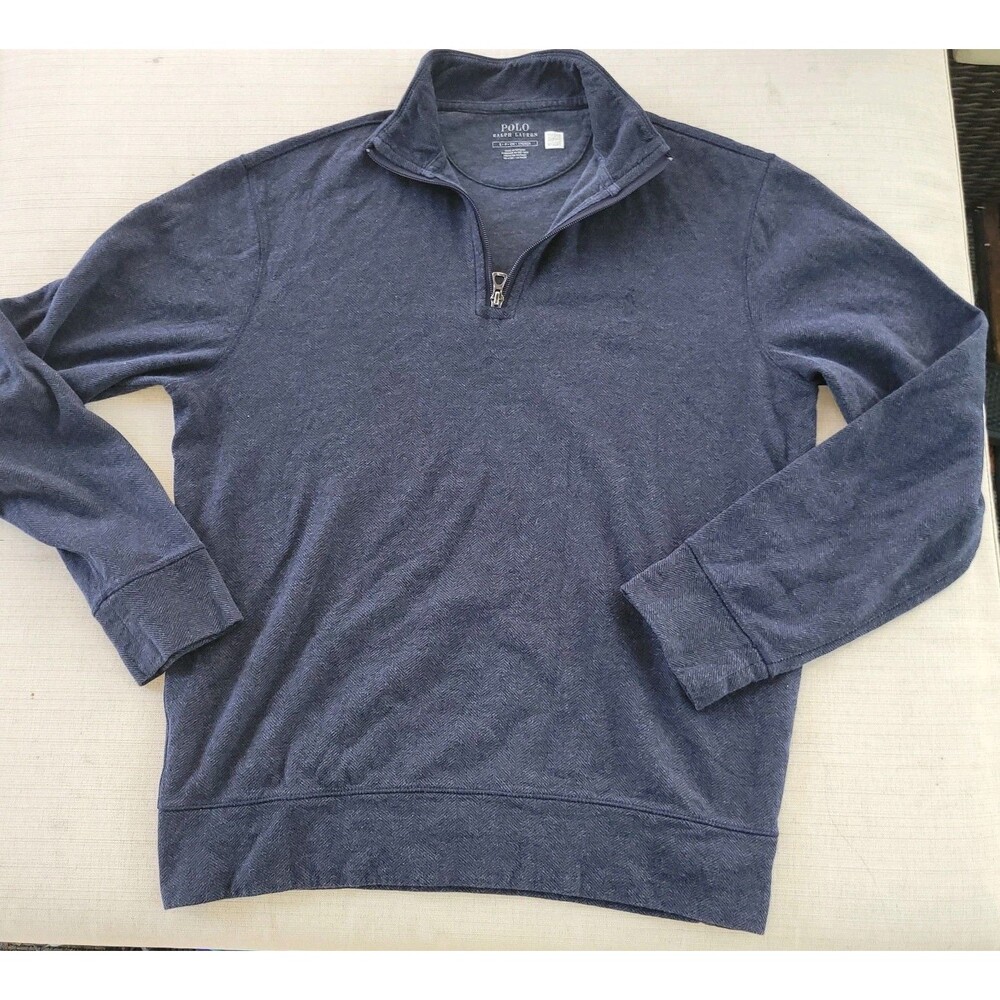 POLO Ralph Lauren Mens New $125 Pullover Sweater Shirt Jacket S Small Blue Twill